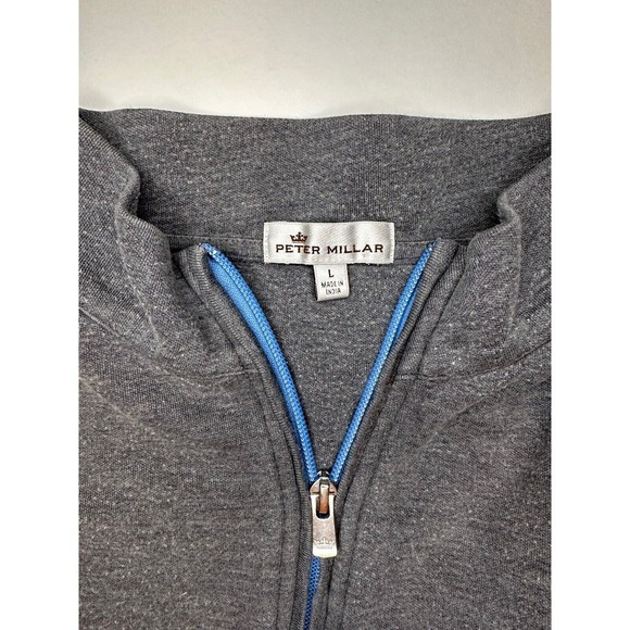 Peter Millar Quarter Zip Golf Pullover Chickasaw Gray Size Large READ - Picture 6 of 12